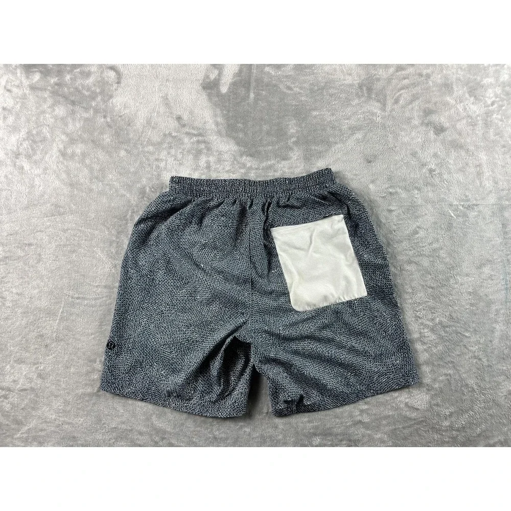 Lululemon Channel Cross Swim Shorts Small Blue Geometric Unlined 7